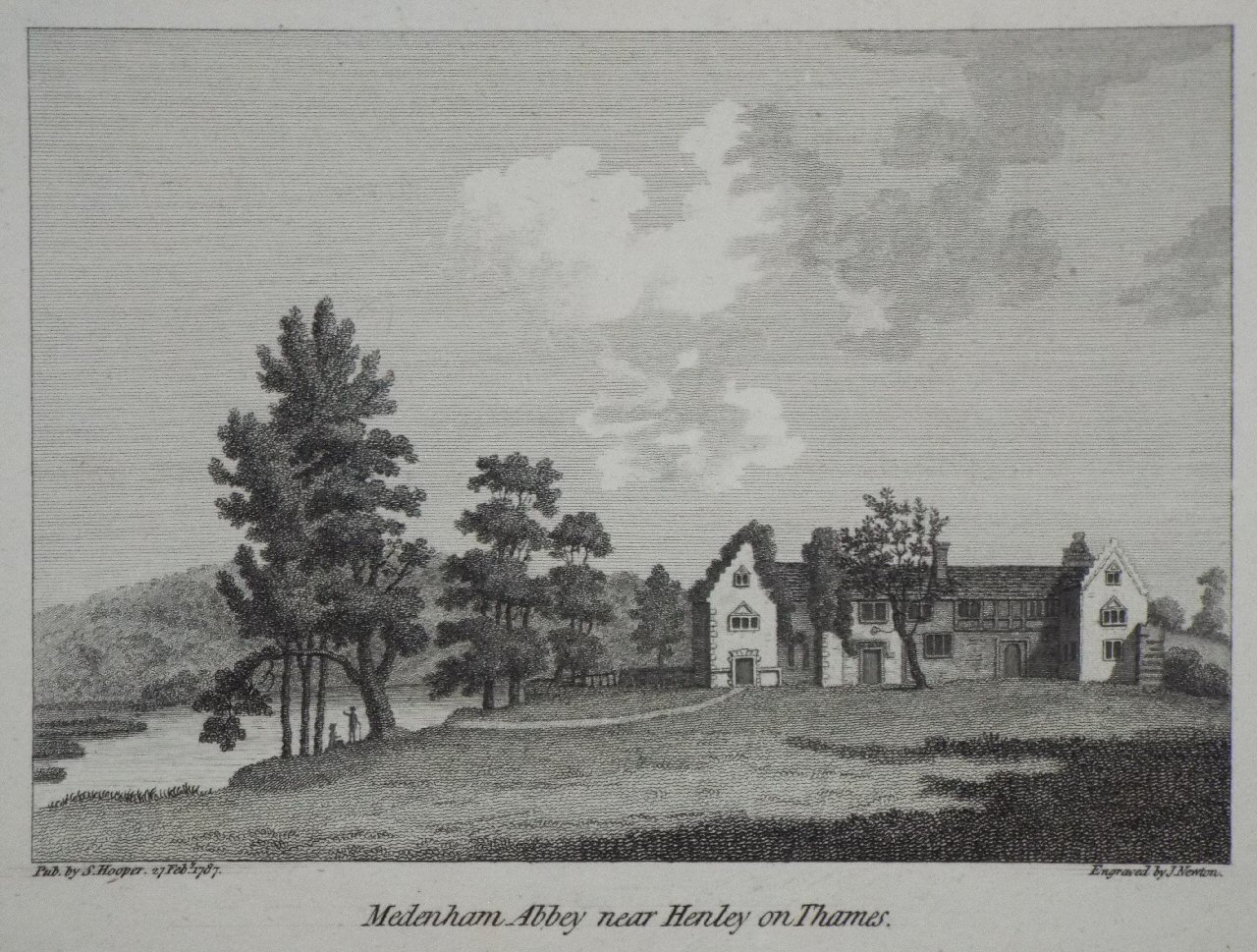 Print - Medenham Abbey near Henley on Thames. - Newton